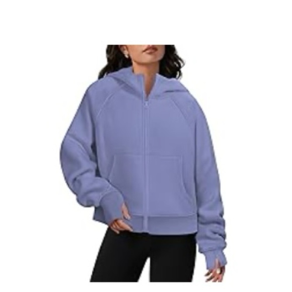 ATHMILE Women Zip Up Cropped Hoodies Fleece Quarter Sweatshirts with Pocket